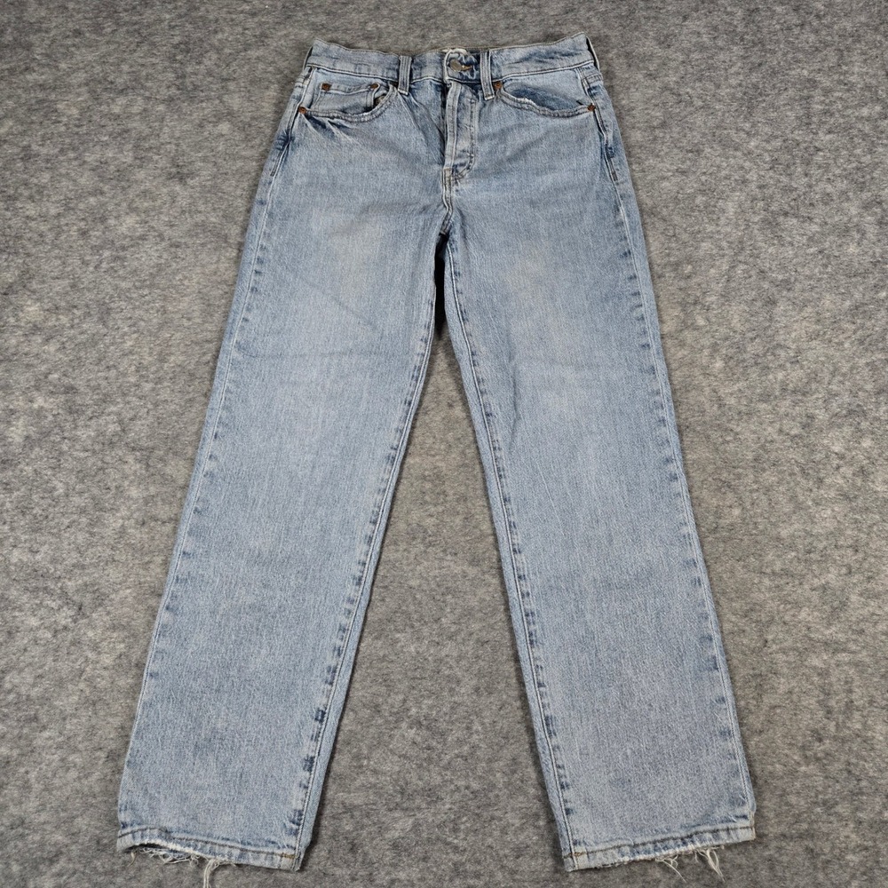 Pistola Womens Blue High Rise Straight Leg Jeans 27